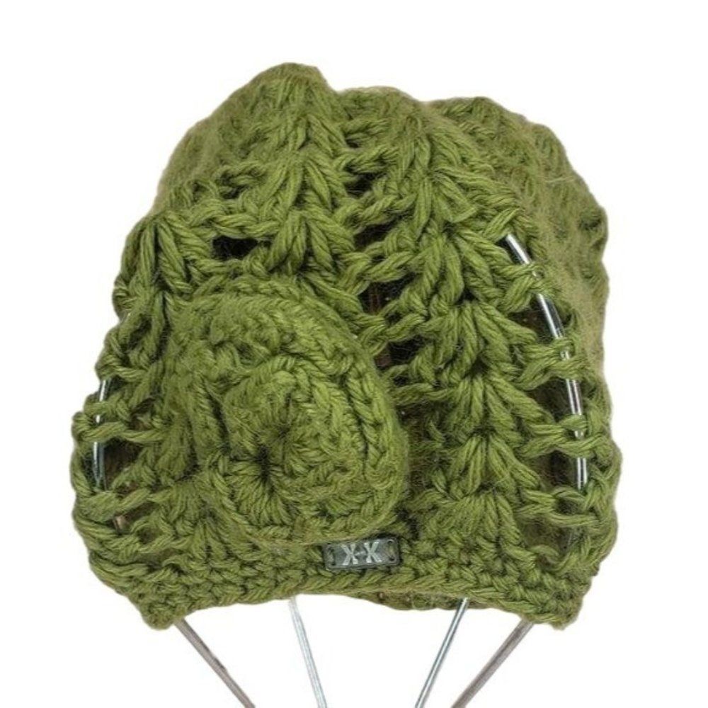 Krochet Kids Handmade Green Beanie Style Cap Hat